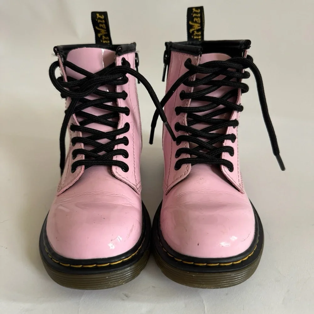 Dr. Martens Kids Pink Boots 12 High Top Patent Leather Girlie Barbiecore Punk